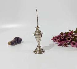 Sürmedan - Eski Sürmelik - Makyaj Kutusu - Sürme Şişesi - Pirinç Sürmedan - Gümüş Renkli - 90 - BÜYÜK BOY