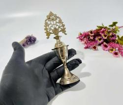 Sürmedan - Eski Sürmelik - Makyaj Kutusu - Sürme Şişesi - Pirinç Sürmedan - Gümüş Renkli - 90 - BÜYÜK BOY