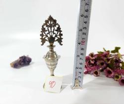 Sürmedan - Eski Sürmelik - Makyaj Kutusu - Sürme Şişesi - Pirinç Sürmedan - Gümüş Renkli - 90 - BÜYÜK BOY