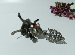 Pirinç Sürmedan - Eski Sürmelik - Makyaj Kutusu - Sürme Şişesi - Çiçekli Sürmedan - Gümüş Renkli - S7 - BÜYÜK BOY