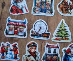 20 adet Vintage yeni yıl sticker