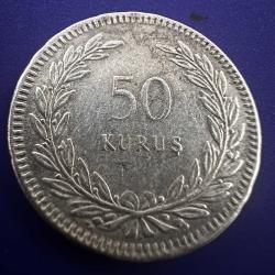 Türkiye 50 Kuruş 1947 Gümüş