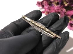 Antika Savatlı Saç Tokası - Gümüş Renkli Kravat İğnesi - Savat İşçilik Kravat İğnesi - Saç Tokası