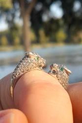 Gümüş 925 ayar Cartier Panter leopar aslan başılar tasarım yüzük