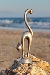 Antika gümüş 800 ayar Kedi minyatür biblo