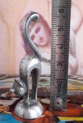 Antika gümüş 800 ayar Kedi minyatür biblo