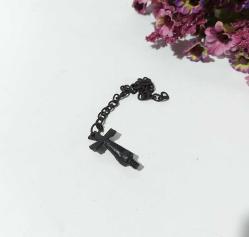 Antika Haç Kolye Ucu - Bronz Hz. İsa Haç Tepelik - Özel Tasarım Kolye - Takı Obje