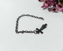 Antika Haç Kolye Ucu - Bronz Hz. İsa Haç Tepelik - Özel Tasarım Kolye - Takı Obje