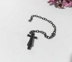 Antika Haç Kolye Ucu - Bronz Hz. İsa Haç Tepelik - Özel Tasarım Kolye - Takı Obje