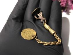 Antika Osmanlı Mühür - Uzun Sallamalı Mühür - Para Detaylı Ürün - Takı Tasarım Malzemesi - Özel Tasarım Ürün