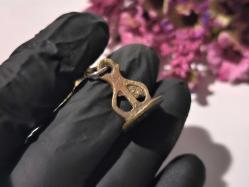 Antika Osmanlı Mühür - Uzun Sallamalı Mühür - Para Detaylı Ürün - Takı Tasarım Malzemesi - Özel Tasarım Ürün