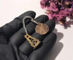 Eskilerden Osmanlı Mühür - Uzun Sallamalı Mühür - Para Detaylı Ürün - Takı Tasarım Malzemesi - Özel Tasarım Ürün