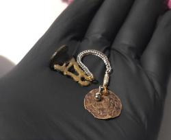 Eskilerden Osmanlı Mühür - Uzun Sallamalı Mühür - Para Detaylı Ürün - Takı Tasarım Malzemesi - Özel Tasarım Ürün