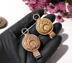 Antika Kemer Tokası Gümüş Renkli Ay Yıldız Kemer Süsü - Tasarım Askeri Ürün