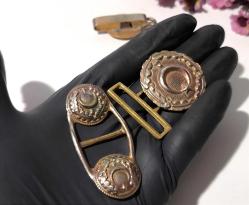 Antika Kemer Tokası Gümüş Renkli Ay Yıldız Kemer Süsü - Tasarım Askeri Ürün