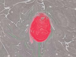 Ebru Sanatı - El İşi Ebru - Çiçek Desenli - Duvar Dekoru - Sanatçı: Muhammed Aydın - 2013 Tarihli - 50 cm x 35 cm - Gri Ton