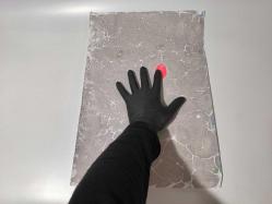 Ebru Sanatı - El İşi Ebru - Çiçek Desenli - Duvar Dekoru - Sanatçı: Muhammed Aydın - 2013 Tarihli - 50 cm x 35 cm - Gri Ton