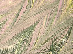 Ebru Sanatı - El İşi Ebru - Desenli - Duvar Dekoru - Sanatçı: Muhammed Aydın - 2013 Tarihli - Karanfil - Yeşil - Sarı Renkli