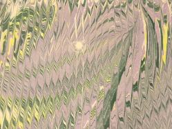 Ebru Sanatı - El İşi Ebru - Desenli - Duvar Dekoru - Sanatçı: Muhammed Aydın - 2013 Tarihli - Karanfil - Yeşil - Sarı Renkli