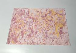 Ebru Sanatı - El İşi Ebru - Desenli - Duvar Dekoru - Sanatçı: Muhammed Aydın - 2013 Tarihli - Pempe Renkli