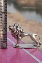 Antika gümüş 800 ayar Aslan minyatür biblo