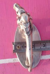 Antika gümüş 800 ayar Aslan minyatür biblo