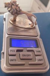 Antika gümüş 800 ayar Aslan minyatür biblo