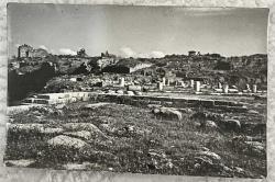 Bergama Athena Mabedi siyah beyaz gerçek fotoğraf RPPC eski kartpostal