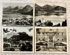 Avrupa Manzara Temalı siyah beyaz gerçek fotoğraf RPPC ufak boy 4 adet eski kartpostal