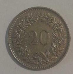 İSVİÇRE 20 RAPPEN 1963