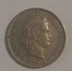 İSVİÇRE 20 RAPPEN 1963