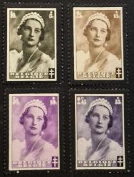 +++  BELÇİKA KRALİÇE ASTRID'in ÖLÜMÜ         1935      LOT   4 ÇEŞİT   - DAMGASIZ , ŞARNİYERLİ