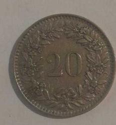 İSVİÇRE 20 RAPPEN 1943