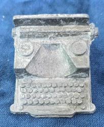 Zinn Malzemeden Mamul Minyatür Daktilo, 40x40 mm