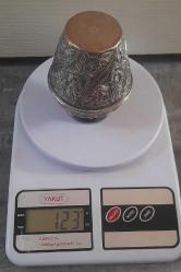 Antika gümüş 800 ayar çiçekli vazo