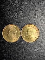 1990 YILINA AİT 2 ADET  MADENİ 500 LİRA  ÇİL (PİRİNÇ ) TCM 4713