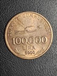 2000 YILINA AİT   MADENİ 100.000  LİRA  ÇİL TCM 4757