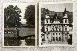 Avrupa Manzara Temalı siyah beyaz gerçek fotoğraf RPPC ufak-boy 5-adet eski kartpostal