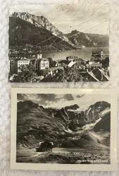 Avrupa Manzara Temalı siyah beyaz gerçek fotoğraf RPPC ufak-boy 5-adet eski kartpostal