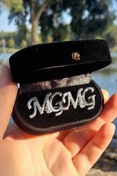 Tasarım gümüş 925 ayar kol duğmesi M G harflı