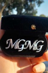 Tasarım gümüş 925 ayar kol duğmesi M G harflı