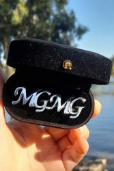 Tasarım gümüş 925 ayar kol duğmesi M G harflı