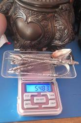 Antika gümüş 925 ayar çay takımı