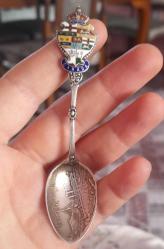 Antika gümüş 925 ayar Canada mineli çay kaşıgı