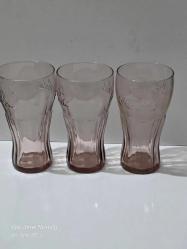 Cocacola cam bardak koleksiyonluk 14 cm renkli 3 adet