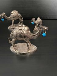 Antika 3'lü Pirinç Deve Süs Figürleri