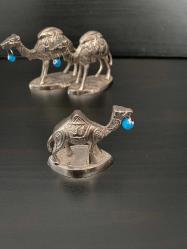 Antika 3'lü Pirinç Deve Süs Figürleri