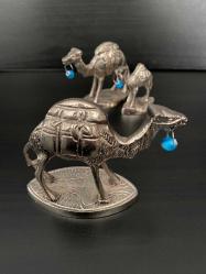 Antika 3'lü Pirinç Deve Süs Figürleri