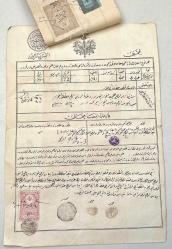 Sultan 2.Abdülhamid Dönemi Osmanlı İmparatorluğu Trabzon İli Giresun İlçesi Osmanlı Tapusu Pullu Mühürlü Defter-i Hakani (Makbuzlu) SÜPER KONDİSYON