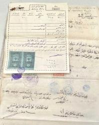 Sultan Reşad Dönemi 1229 (1911) Tarihli Giresun Osmanlı İmparatorluğu Tapu  Defter-i Hakani 3 Adet Makbuzu ve 2 Adet İçeriği Takım